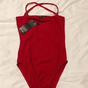 Red body suit